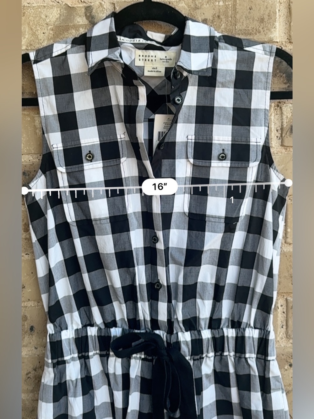 Brooke Street x kate spade Black and White Gingham Romper Size small - Picture 7 of 7